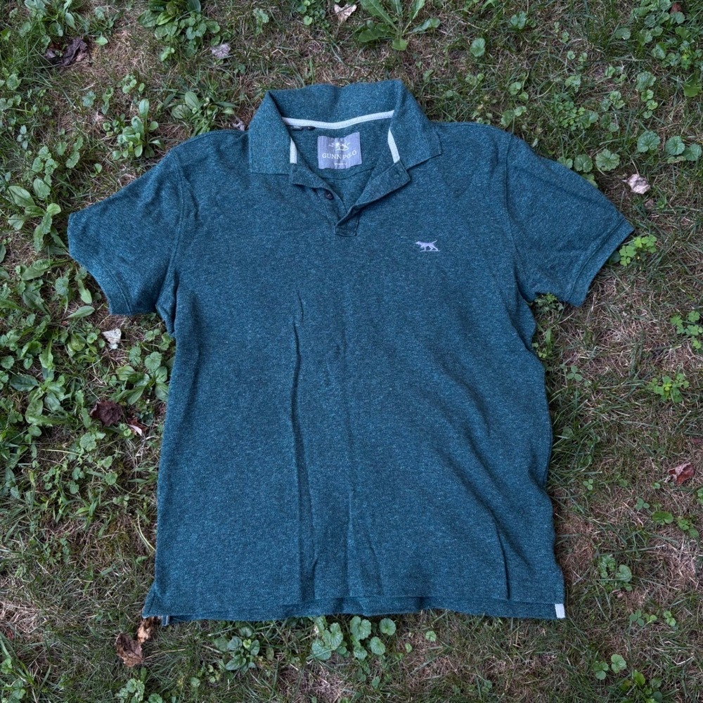 Gunn Polo Mens Large Green Sports Fit Polo Shirt Quiet Luxury Golf Preppy‎